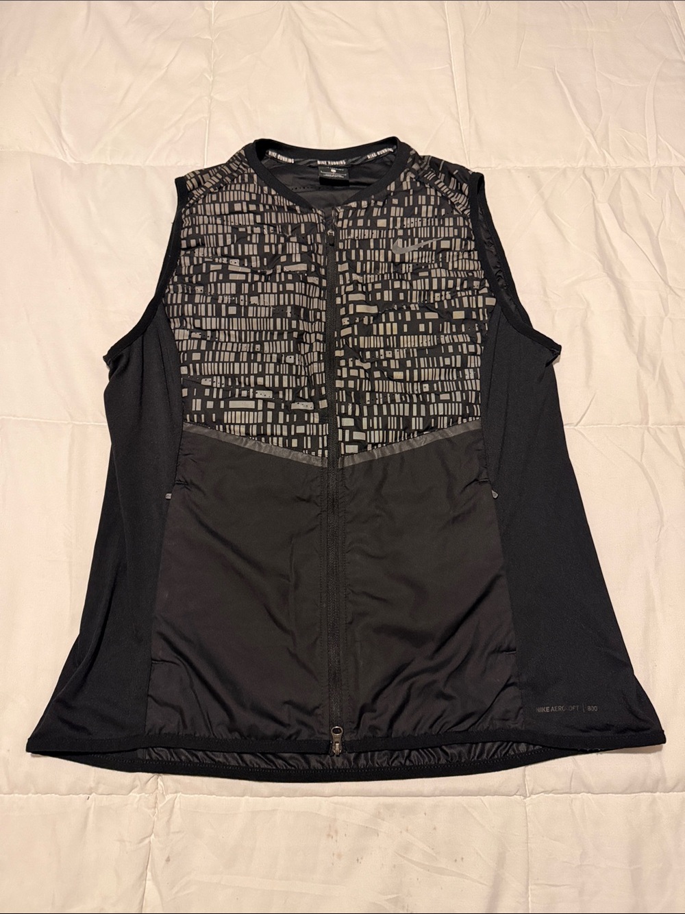 Nike Black Sleeveless Zip-Front Down Aeroloft Vest